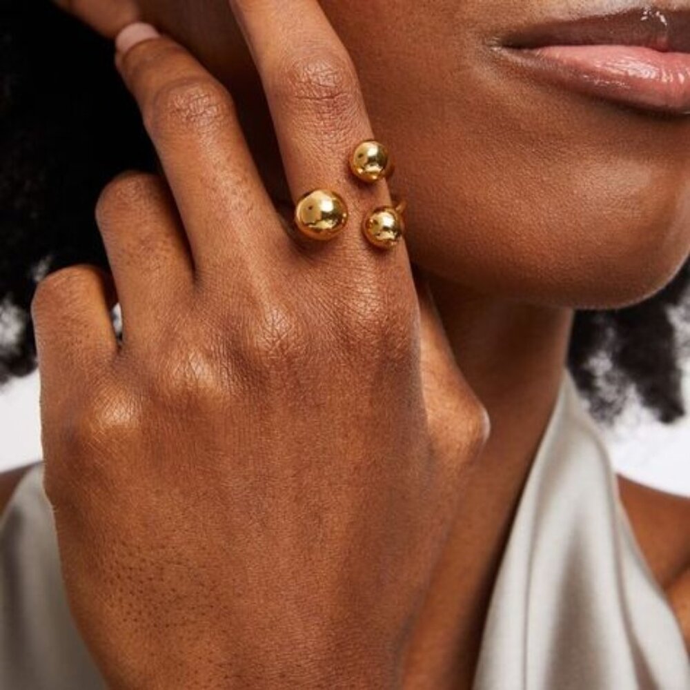 Zales SOKO Obiti Statement Ring Rhodium 24K Gold Plated Contemporary